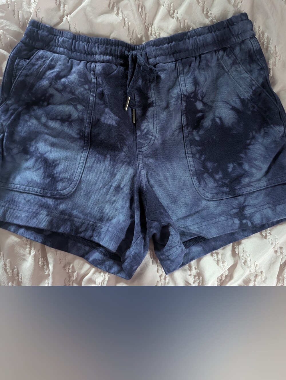 Athleta Navy and Indigo Tie-Dye Athletic Shorts